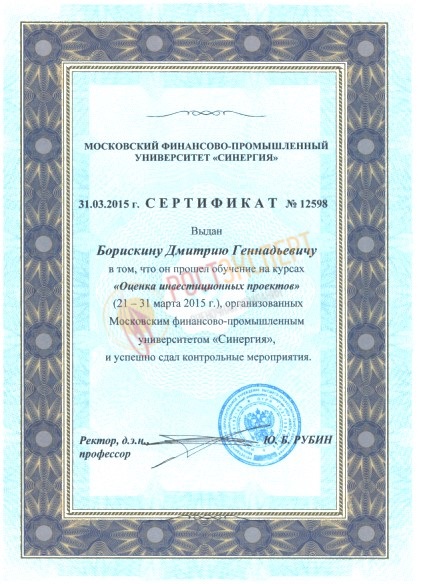 Анализ инвестиционных проектов